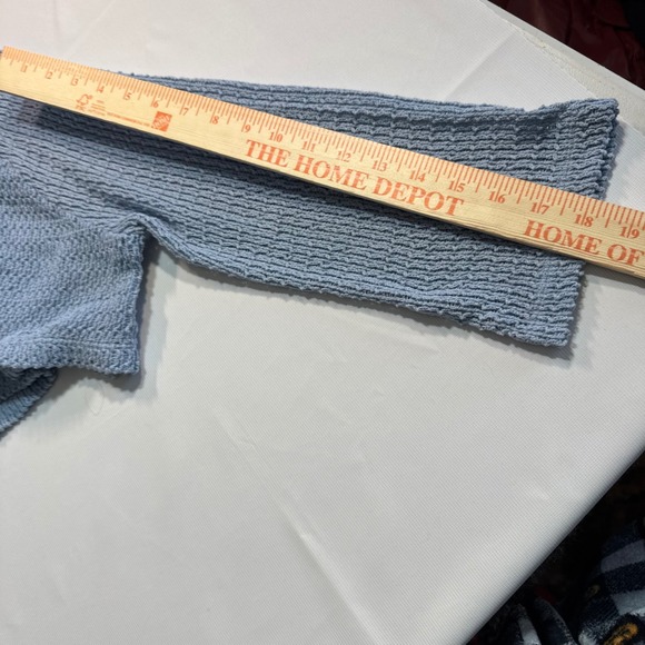 Boho Coquette Women XS Kimchi Blue Waffle Knit Cropped Hoodie Periwinkle Blue - Picture 7 of 7